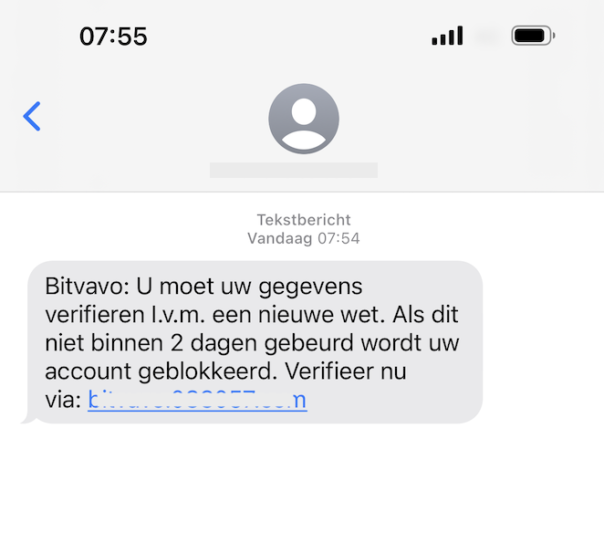 Is De SMS Die Ik Heb Ontvangen Van Bitvavo Of Is Het Phishing ...