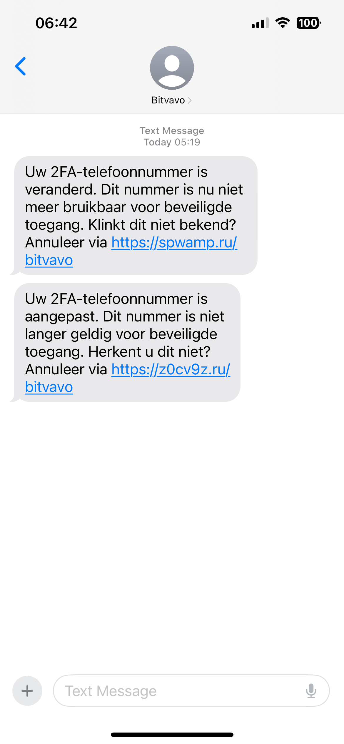 Is De SMS Die Ik Heb Ontvangen Van Bitvavo Of Is Het Phishing ...