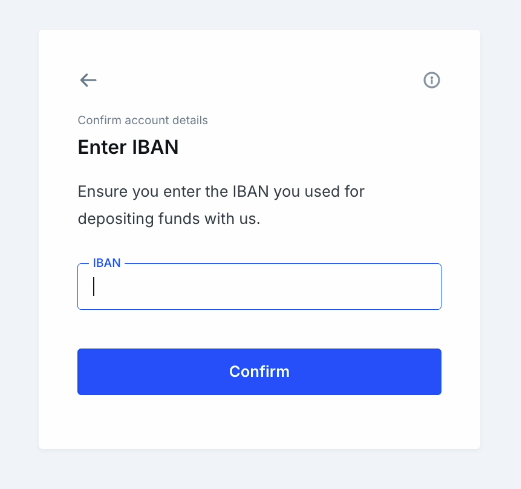 Enter linked IBAN