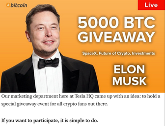 Beispiel Giveaway Scam Screenshot