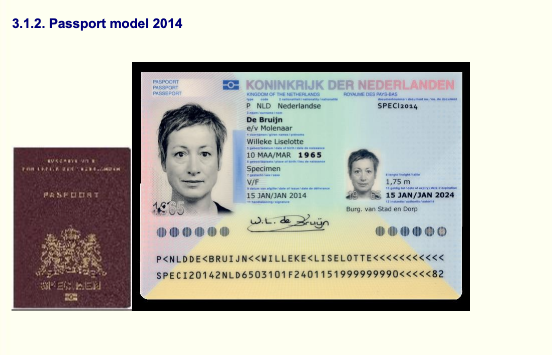 Paesi Bassi – Passaporto modello 2014