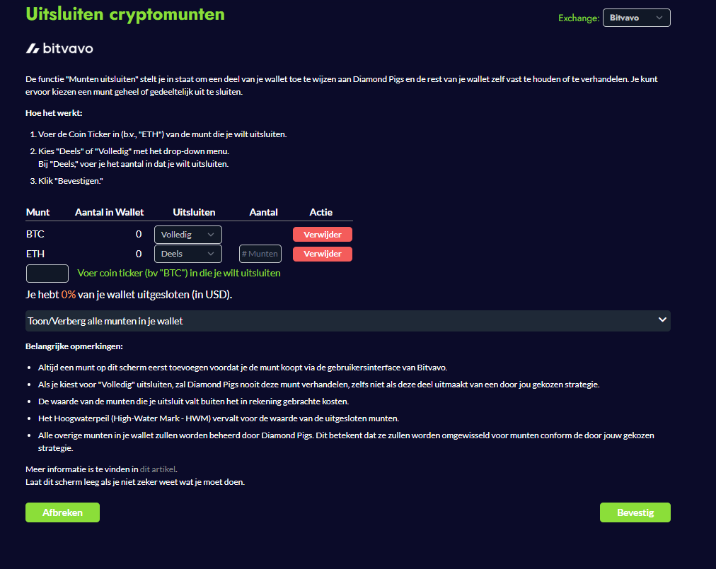 Hoe koppel ik mijn Bitvavo-account aan Diamond Pigs? – Bitvavo Helpcentrum
