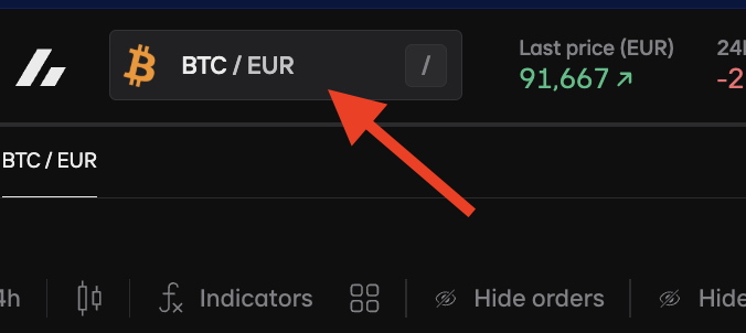 Market Selection Screenshot