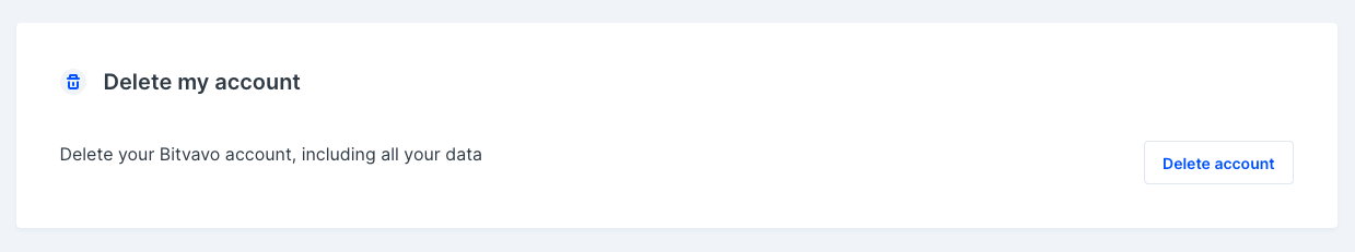 Delete account button