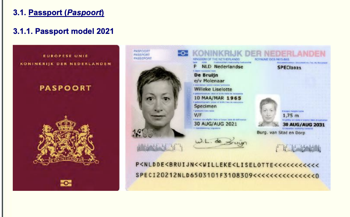 Netherlands – Passport model 2021