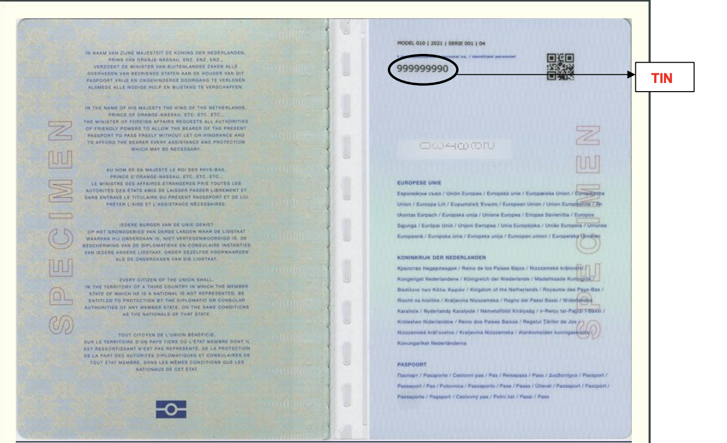 Netherlands – Passport model 2021 (detail)