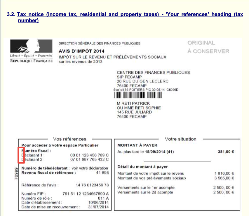 France – Tax Notice
