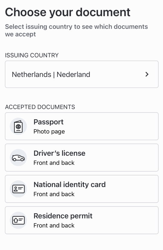 Select document type