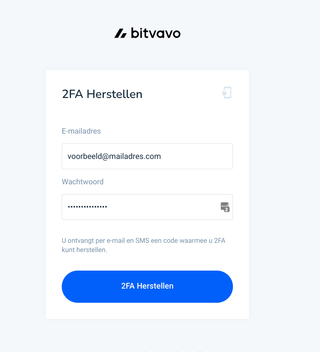 Invulscherm e-mailadres en wachtwoord